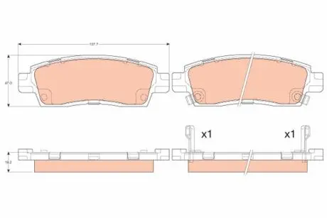 Тормозные колодки дисковые CHEVROLET Traiblazer "R "01-08 TRW GDB4455