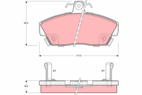 Гальмівні колодки, дискове гальмо (набір) TRW GDB497