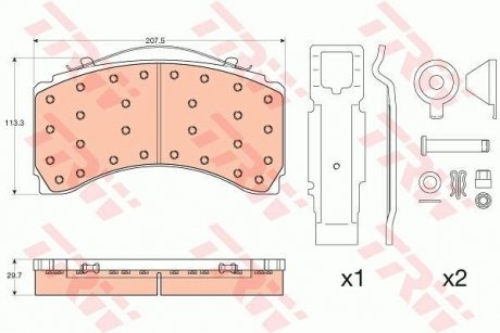 Комплект тормозных колодок, дисковый тормоз TRW GDB5110 (фото 1)