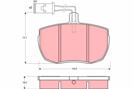 Гальмівні колодки, дискове гальмо (набір) TRW GDB779