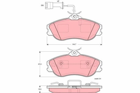 Тормозные колодки, дисковые. TRW GDB816