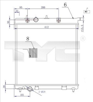 Радиатор охлаждения Citroen C3/Peugeot 207/208 1.4/1.6 07- TYC 7050072R