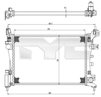 CHгODNICA WODY OPEL CORSA D 1,0/1,2/1,4 06- 725-0035 TYC 7250035