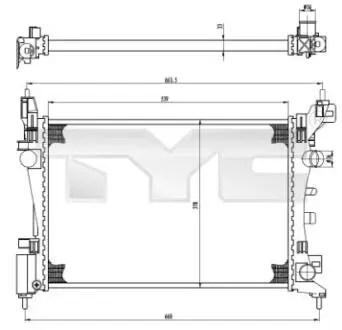 CHгODNICA WODY OPEL CORSA D 1,0/1,2/1,4 06- 725-0035 TYC 7250035