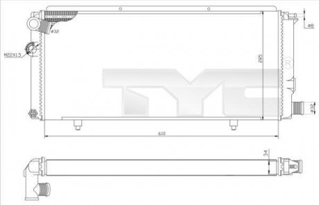 Радіатор, охолодження двигуна TYC 7260014R