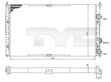Радиатор, охлаждение двигателя TYC 7370057