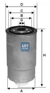 Фільтр паливний UFI 2438300 (фото 1)