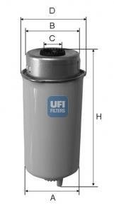 Фільтр паливний UFI 24.456.00 (фото 1)