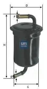 Фильтр топливный Mazda 626 2.2 UFI 3153300