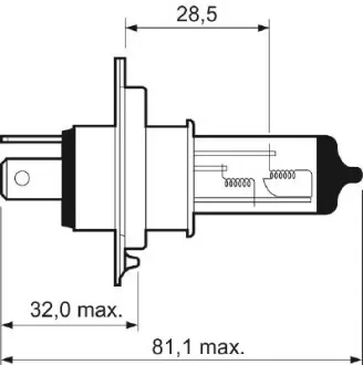 Лампа галогенна H4 12V 60/55W Valeo 032007