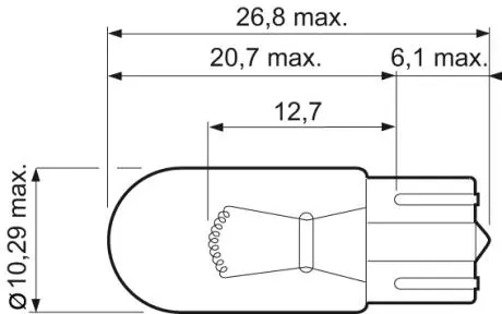 Лампа накаливания W5W 12V 5W Valeo 032211