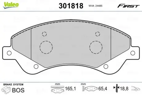 Тормозные колодки.) Valeo 301818