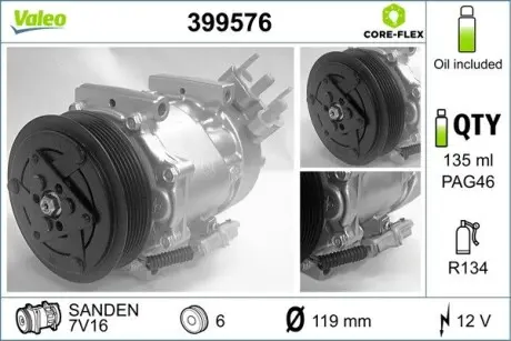 Компрессор, кондиціонера Valeo 399576