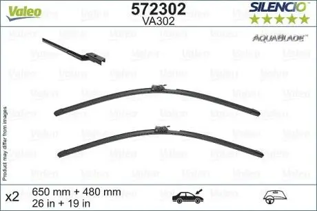Щітки склоочисника_ SILENCIO WIPER AQUA 480+650 VOLVO XC60 \'\'17>> Valeo 572302