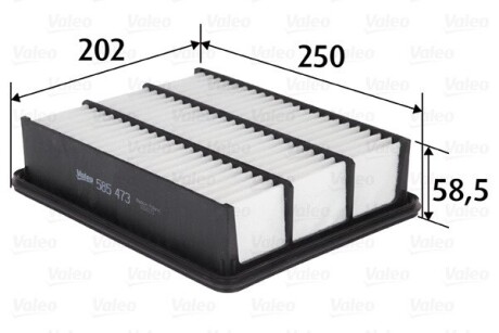 Фільтр повітря panelowy + MAZDA 3,6 Valeo 585473