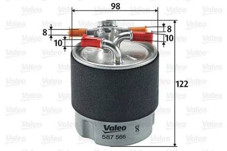 Паливний фільтр NISSAN MURANO II, QASHQAI I, X-TRAIL II, RENAULT KOLEOS I 1.5D/2.0D/2.5D 11.06- Valeo 587566