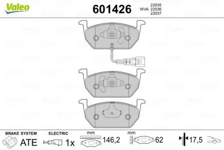 Тормозные колодки.) Valeo 601426
