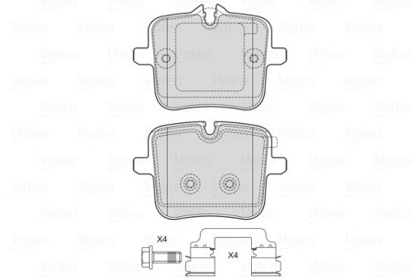 Тормозные колодки (задние) BMW 5 (G30/F90)/7 (G11/G12)/8 (G15/F92)/X5 (G05)/X6 (G06)/X7 (G07) 17- Valeo 601770 (фото 1)