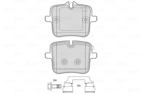 Тормозные колодки (задние) BMW 5 (G30/F90)/7 (G11/G12)/8 (G15/F92)/X5 (G05)/X6 (G06)/X7 (G07) 17- Valeo 601770