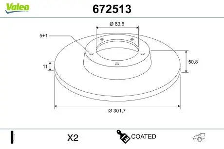 Диск тормозной MALOWANA FORD S-MAX Valeo 672513