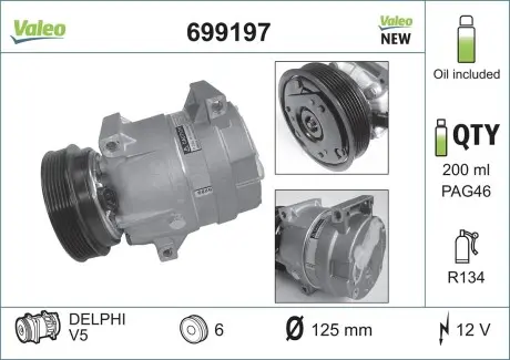 Компрессор кондиционера Valeo 699197
