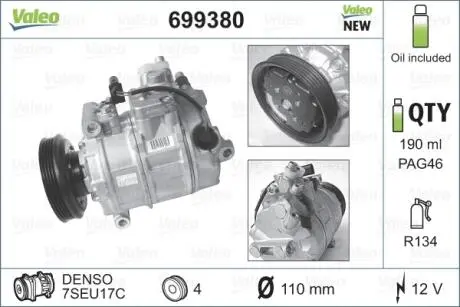 Компрессор кондиционера Valeo 699380