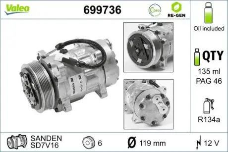 Компресор кондиціонера Valeo 699736