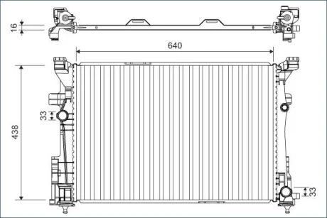 Радіатор двигуна (товщина: 16мм) MERCEDES A (W176), B SPORTS TOURER (W245), B SPORTS TOURER (W246, W242), CLA (C117), CLA SHOOTING BRAKE (X117), GLA (X156), INFINITI Q30 270910-OM651.930 01.10- Valeo 701133