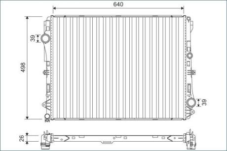 Радіатор охолодження MB E-class (W213)/S-class (W222)/Vito (W447) 16- OM642/OM654/M274 Valeo 701141