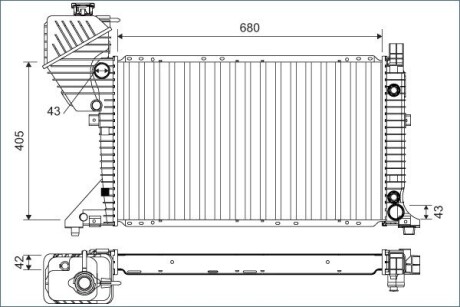 Радіатор охолодження MB Sprinter 208-416CDI (АКПП/+AC) Valeo 701163