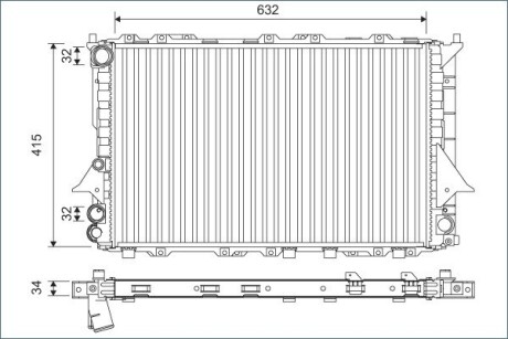 Радиатор охлаждения Audi 80/100/A6 90-97 Valeo 701170