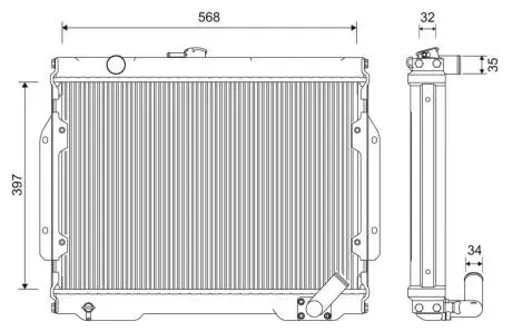 Радіатор двигуна (мкпп) MITSUBISHI L200 2.5D 11.86-10.96 Valeo 701262