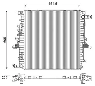 Радіатор двигуна (акпп) LAND ROVER DISCOVERY III, RANGE ROVER SPORT I 4.0/4.2/4.4 07.04-03.13 Valeo 701268