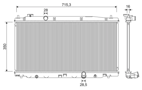 Радіатор двигуна HONDA JAZZ III 1.2-1.5 07.08- Valeo 701352