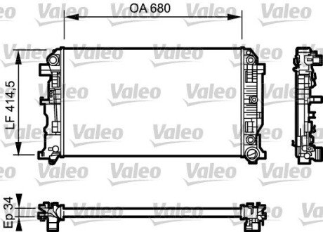 Радіатор, охолодження двигуна Valeo 734929