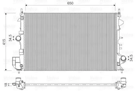 Фото 1 - радіатор Valeo 734982 Радіатор Valeo 734982 (фото 1)