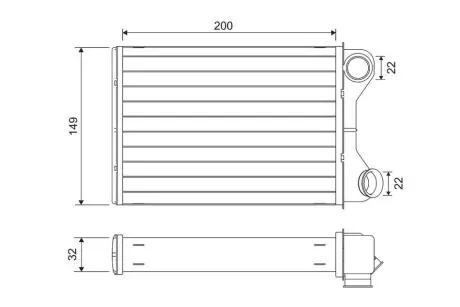 Радіатор пічки FIAT PUNTO, PUNTO/HATCHBACK 1.2-1.9D 09.99-03.12 Valeo 811569