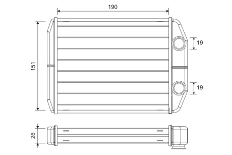 Радіатор пічки ABARTH 500 / 595 / 695, 500C / 595C / 695C, FIAT 500, 500 C, PANDA, LANCIA YPSILON 0.9-1.4 07.07- Valeo 811622