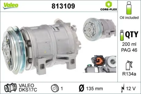 Компрессор кондиционера Valeo 813109