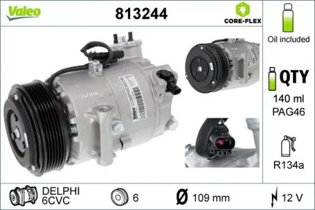 Компрессор кондиционера Valeo 813244