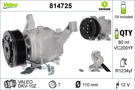 Компресор кондиціонера (новий) FORESTER, 18- Valeo 814725