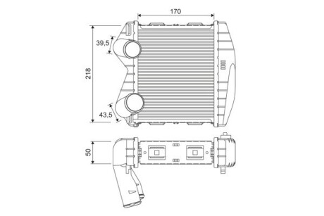 Радиатор интеркулера Smart Fortwo/ Roadster 07 03-07 Valeo 818366