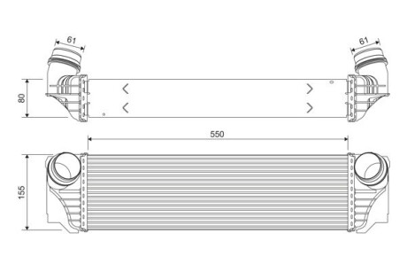 Радиатор интеркулера BMW 5 (F10) 3.5i/ 7 (F01/F02/F03/F04) 4.0i 10-17 Valeo 818367