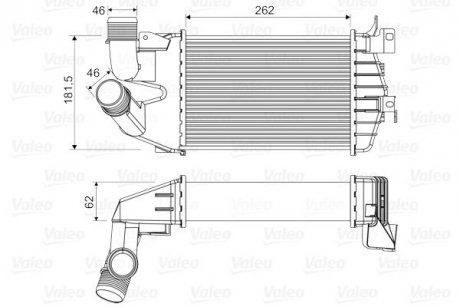 Радиатор интеркулера Opel Astra H/Zafira 1.3-1.9D 04- Valeo 818556 (фото 1)