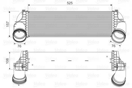 Радиатор интеркулера BMW X5 (E70/F15/F85)/X6 (E71/E72/F16/F86) 2.0D/3.0D 07- N54 B30/N55 B30/N20 B20 Valeo 818562