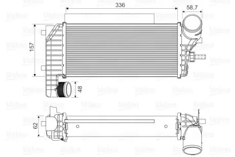 Інтеркулер FORD C-MAX II, FOCUS III, GRAND C-MAX, TOURNEO CONNECT V408 NADWOZIE WIELKO, TRANSIT CONNECT, TRANSIT CONNECT V408/MINIVAN 1.5D/1.6D 07.10- Valeo 818604