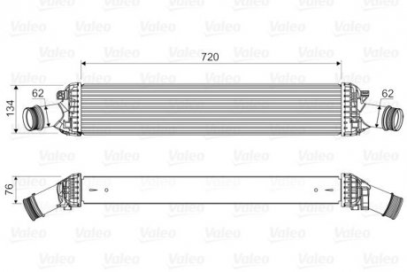 Радіатор інтеркулера Audi A4/A5/A6 2.0TFSI/2.7/3.0TDI 07-18 Valeo 818654 (фото 1)