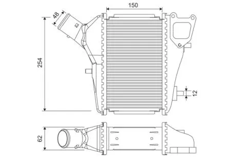 Радиатор интеркулера Honda CR-V 2.2 i-CTDi/i-DTEC 07- Valeo 818686