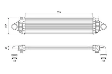 Інтеркулер VOLVO S60 II, V40, V60 I, V70 III 1.5/2.0/2.0D 09.13-08.19 Valeo 818689