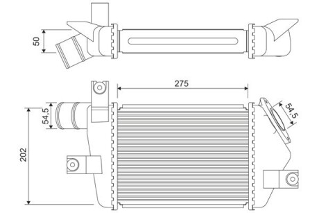 Радиатор интеркулера Mitsubiahi L200/Pajero Sport 2.5D 05- Valeo 818693